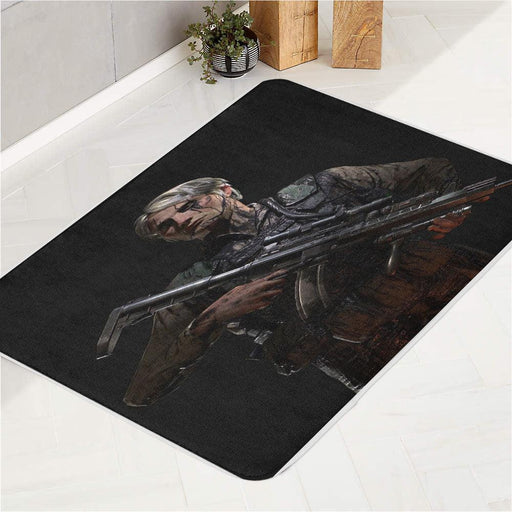 mke death stranding with soldier weapon bath rugs