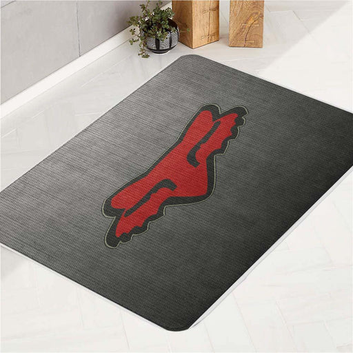 metal fox red logo bath rugs