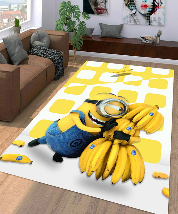 minion and banana Living room carpet rugs