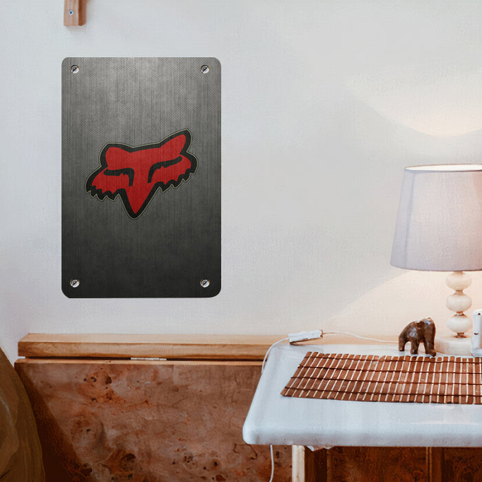 metal fox red logo Poster Metal print wall art