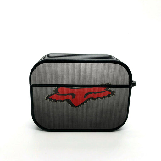 metal fox red logo airpod case