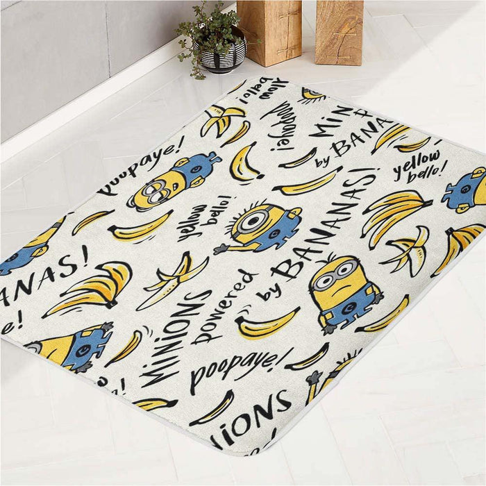 minions powered by bananas bath rugs