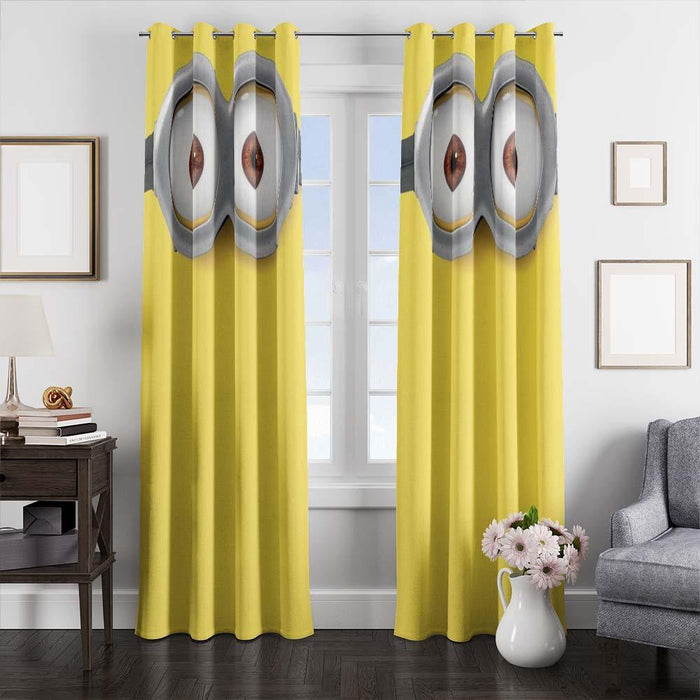 minions eyes window curtains