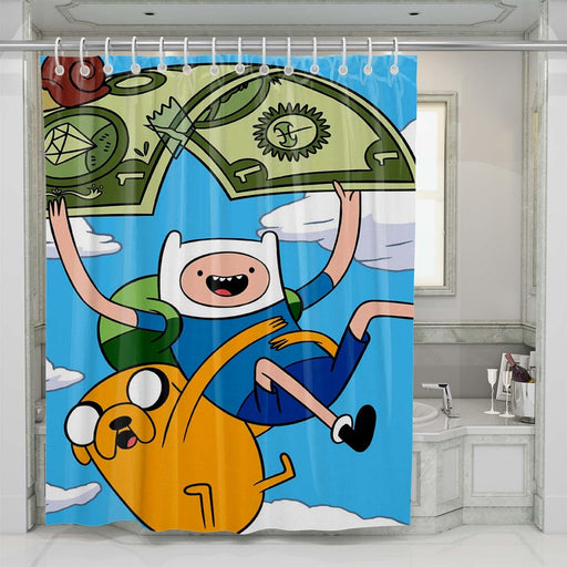 money finn and jack adventure time shower curtains