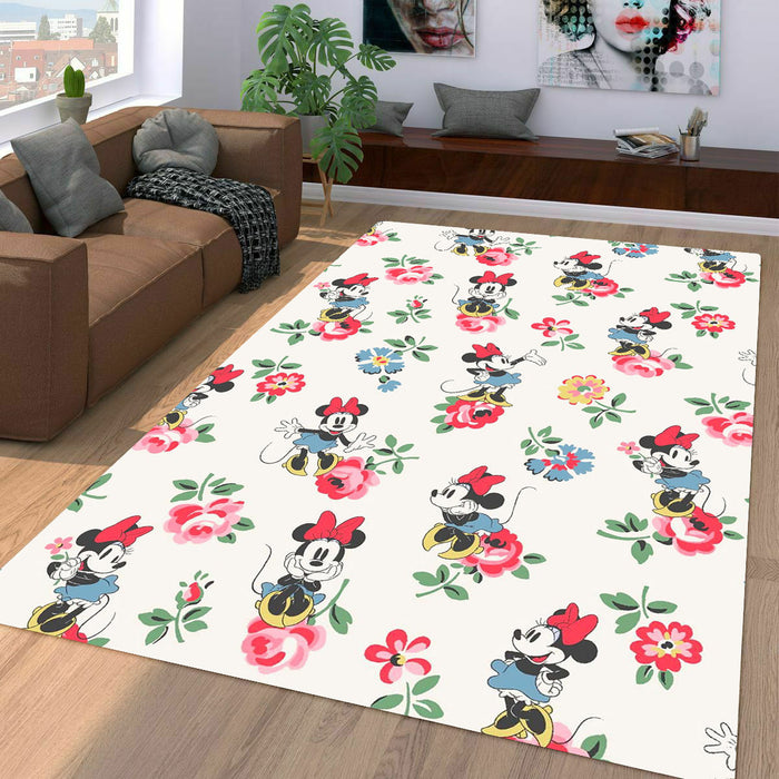 minnie mews ditsy disney Living room carpet rugs