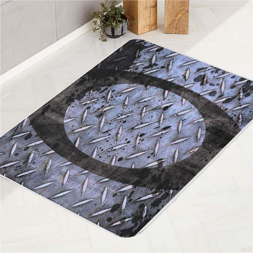 metal oakley logo chaos bath rugs