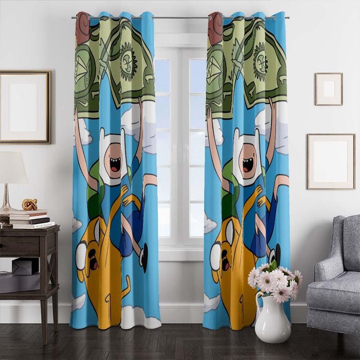 money finn and jack adventure time window curtains