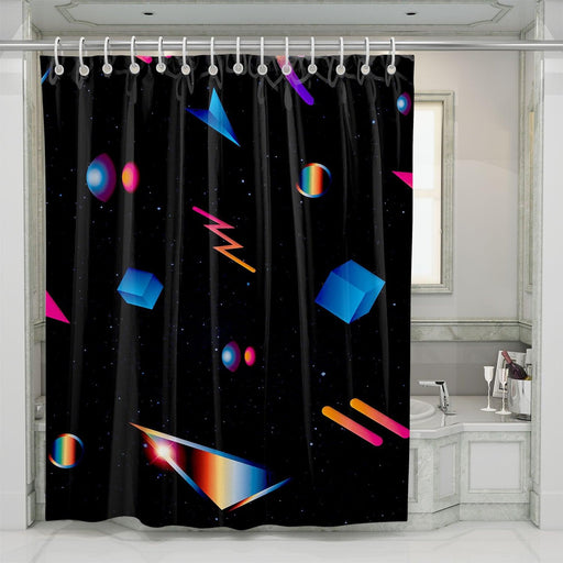 mirror aesthetic gradient shape shower curtains