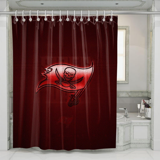 metal red blood tampa bay buccaneers shower curtains