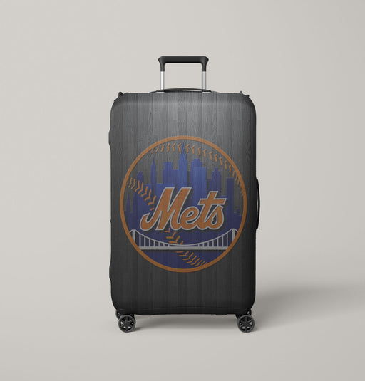 monochrome wood mets logo Luggage Covers | Suitcase