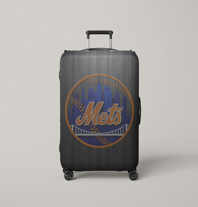 monochrome wood mets logo Luggage Covers | Suitcase