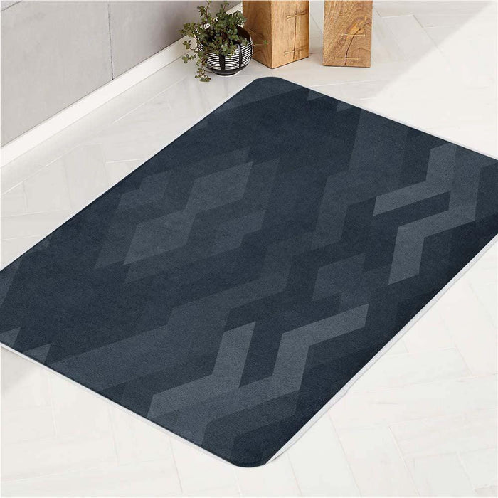 mirror blue square pattern bath rugs