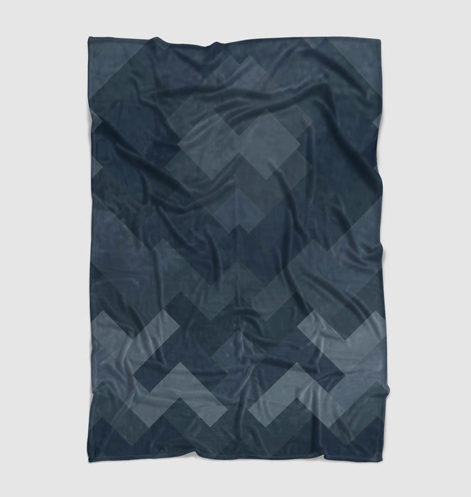 mirror blue square pattern Ultra soft fleece blanket