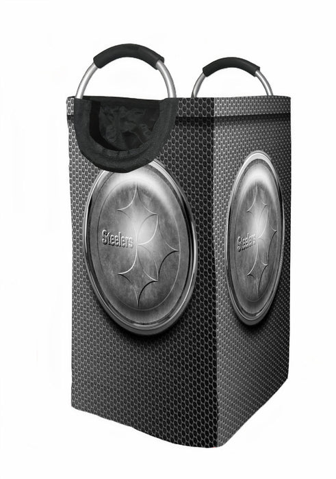 metal steelers logo grey nfl Laundry Hamper | Laundry Basket