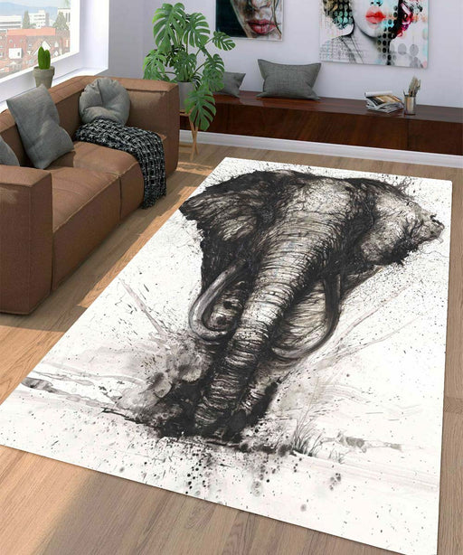 monochromatic elephant Living room carpet rugs