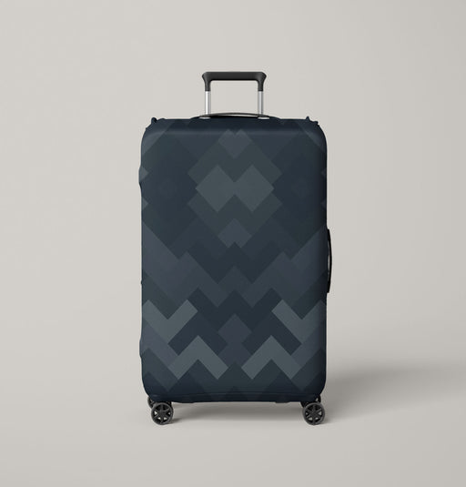 mirror blue square pattern Luggage Cover | suitcase