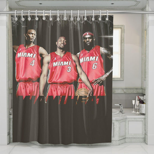 miami heat big three player shower curtains