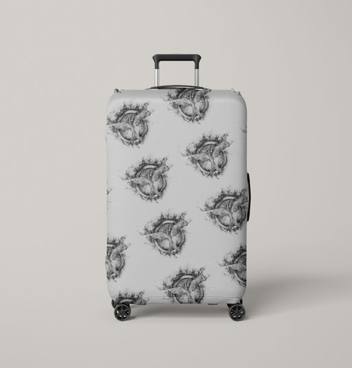 mockingjay monochrome the hunger games Luggage Cover | suitcase