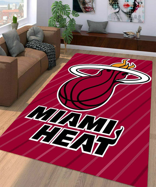 miami heat logo iconic Living room carpet rugs