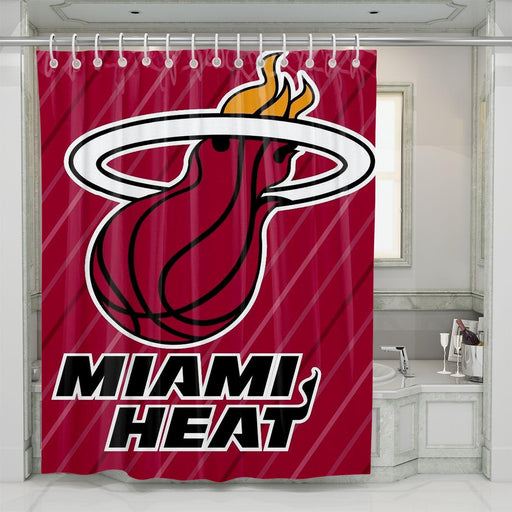 miami heat logo iconic shower curtains