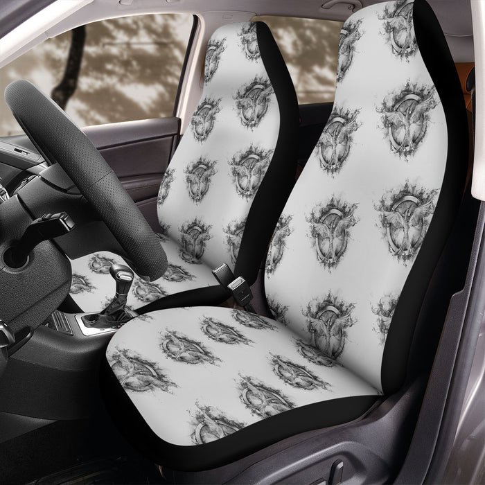 mockingjay monochrome the hunger games Car Seat Covers