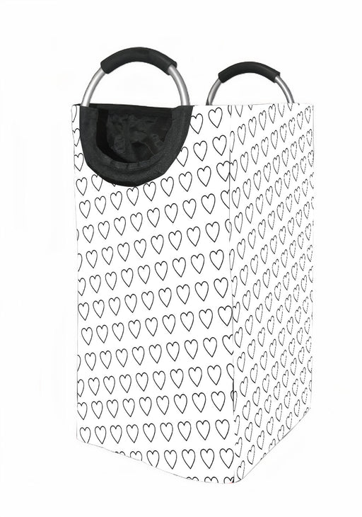 monochrome loves heart icon sign Laundry Hamper | Laundry Basket