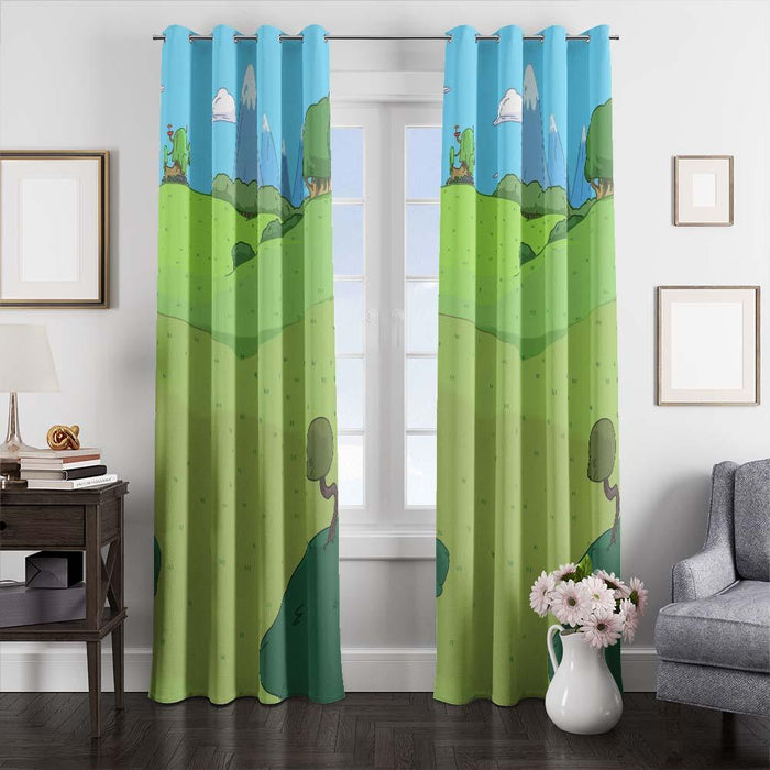 mountain adventure time window curtains