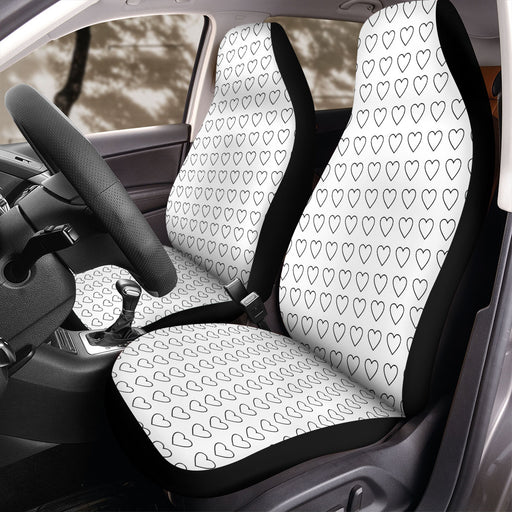 monochrome loves heart icon sign Car Seat Covers