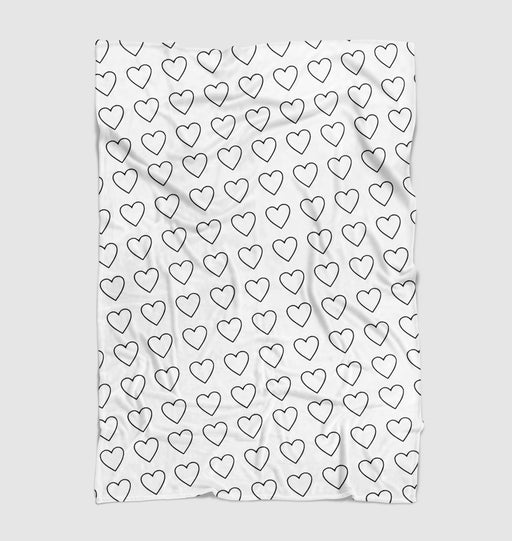 monochrome loves heart icon sign Ultra soft fleece blanket