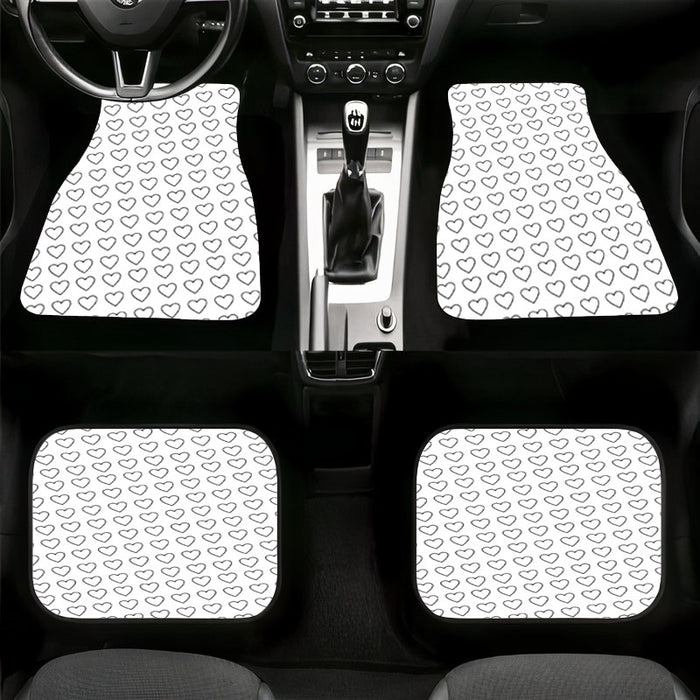 monochrome loves heart icon sign Car floor mats Universal fit