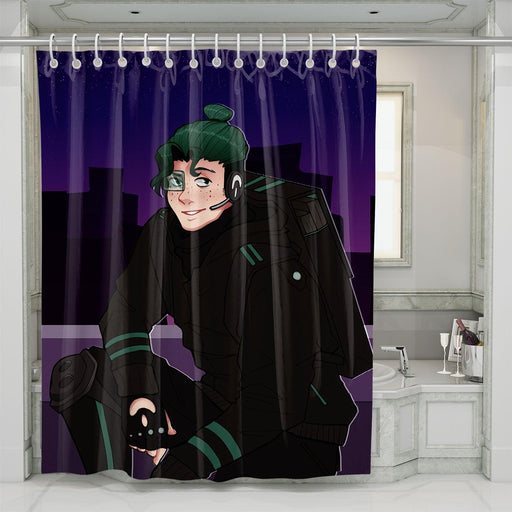 midoriya izuku with america cartoon style shower curtains