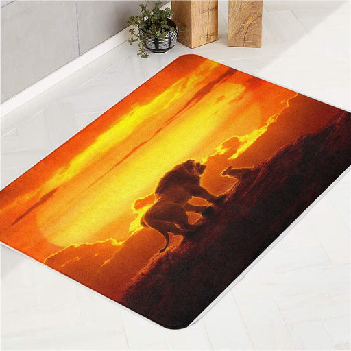 mufasa and simba sunset the lion king bath rugs