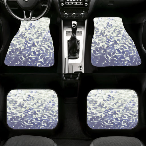 monochrrome watercolor leaf Car floor mats Universal fit