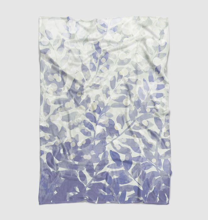 monochrrome watercolor leaf Ultra soft fleece blanket