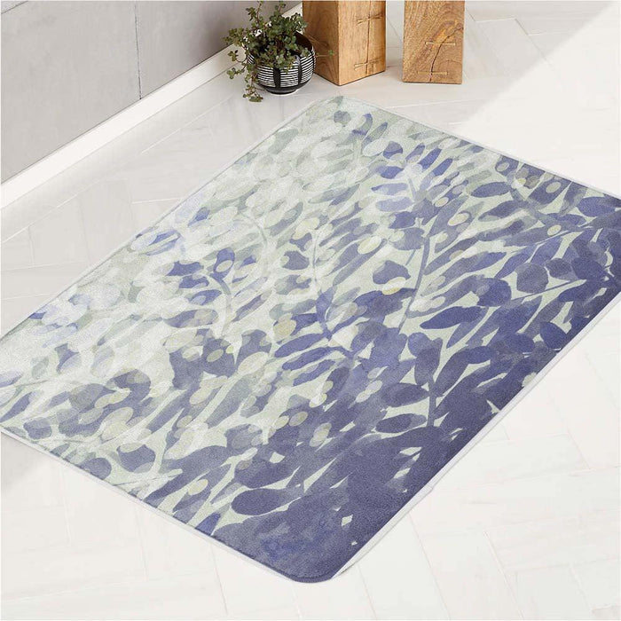 monochrrome watercolor leaf bath rugs