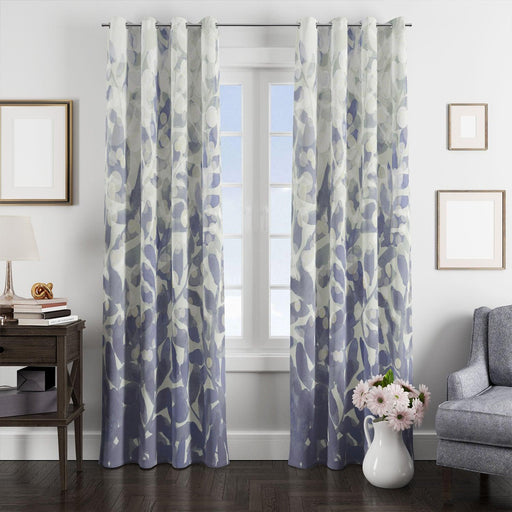 monochrrome watercolor leaf window Curtain