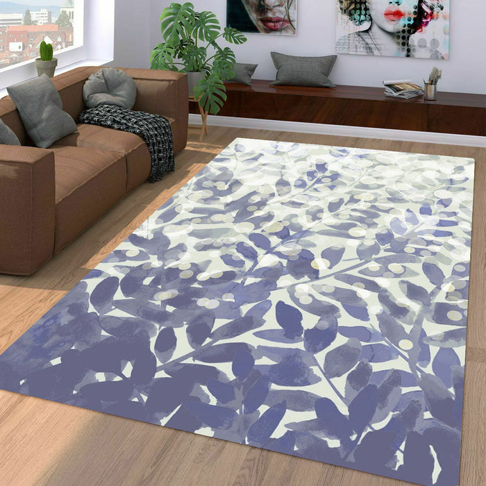 monochrrome watercolor leaf Living room carpet rugs