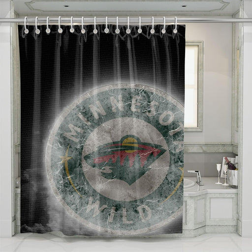 minnesota wild logo freezing shower curtains