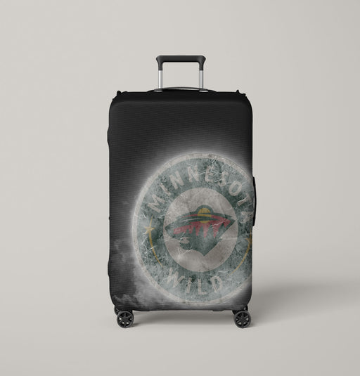 minnesota wild logo freezing Luggage Covers | Suitcase