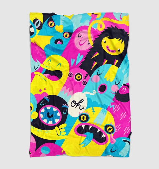 monsters pop color 21 century Ultra soft fleece blanket