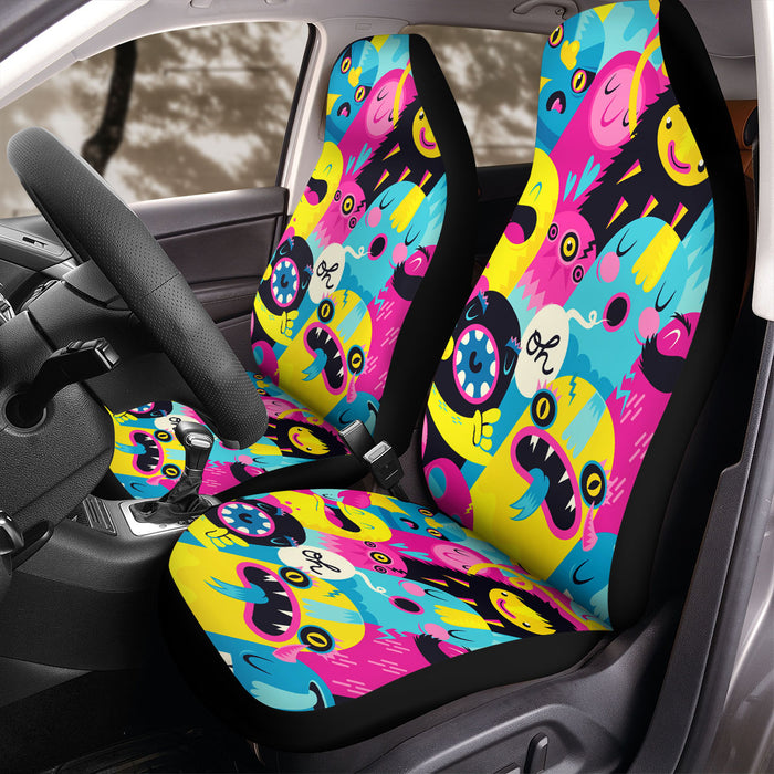 monsters pop color 21 century Car Seat Covers