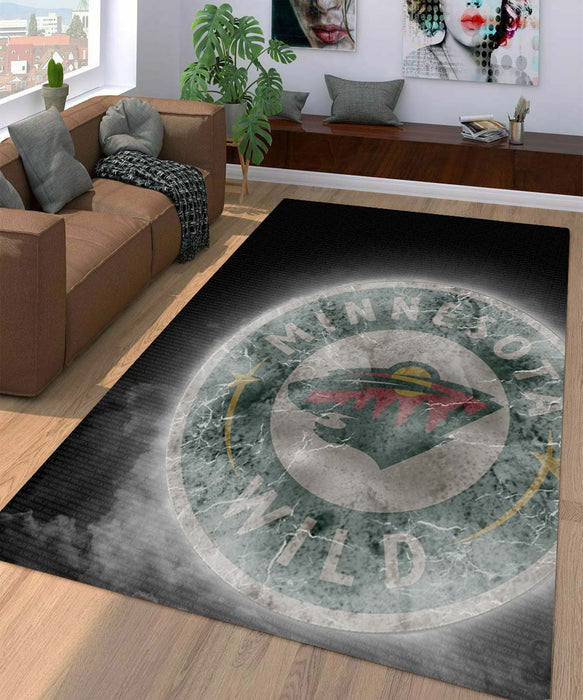 minnesota wild logo freezing Living room carpet rugs