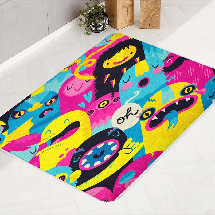 monsters pop color 21 century bath rugs