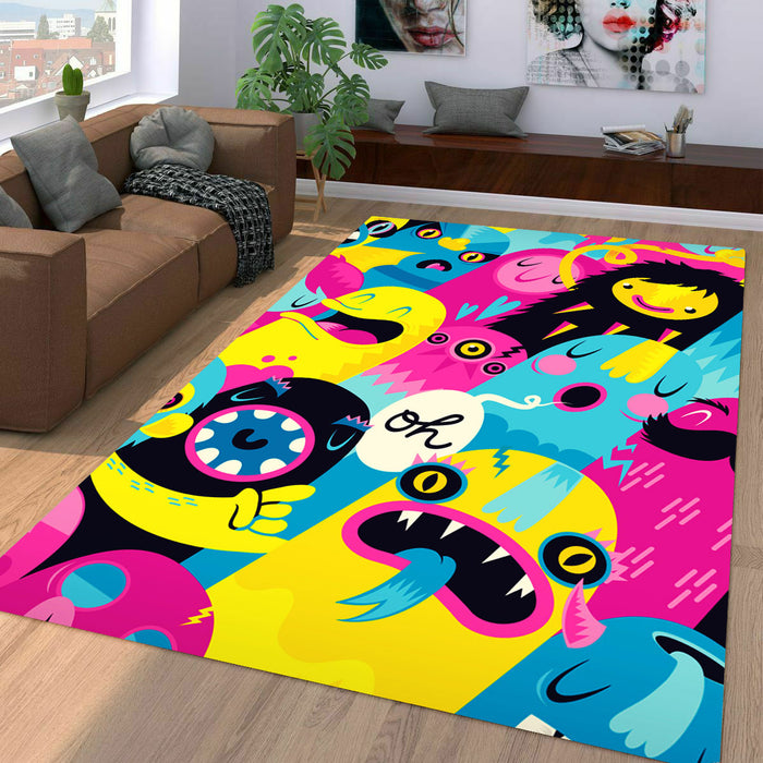 monsters pop color 21 century Living room carpet rugs