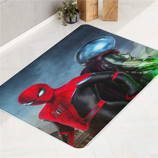 mysterio and spiderman far from home bath rugs