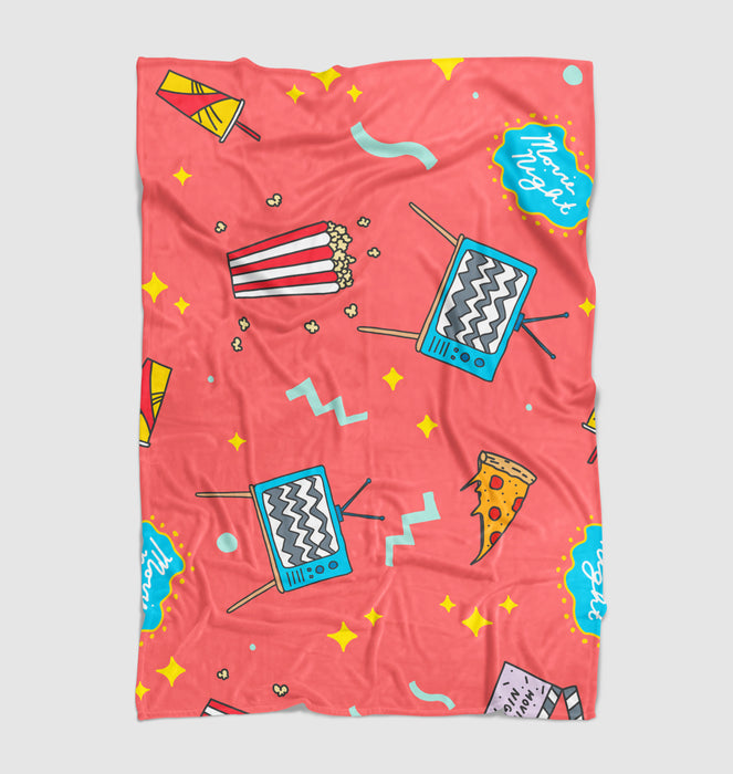 movies pizza and popcorn Ultra soft fleece blanket