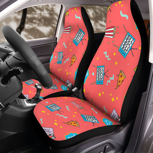 movies pizza and popcorn Car Seat Covers