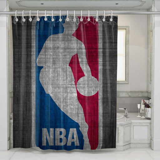 nba logo textured shower curtains