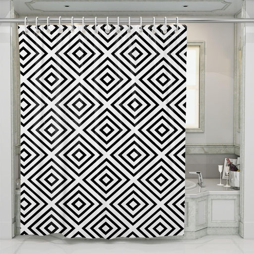 multiple exposure squares rhombuses shower curtains