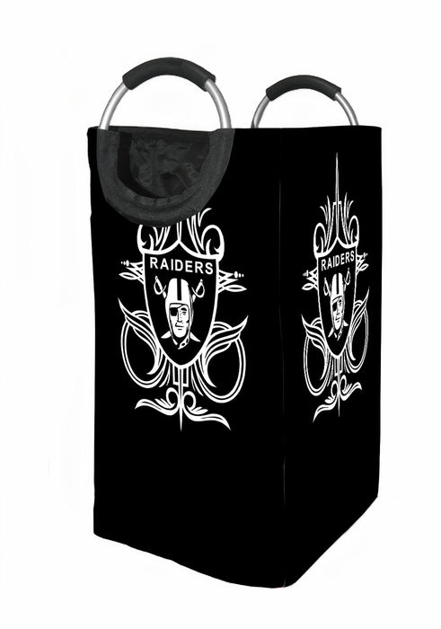 monochrome of oakland raiders Laundry Hamper | Laundry Basket